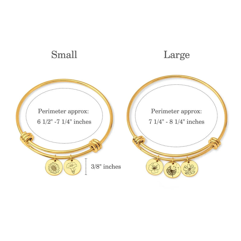 Mothers Day Bracelet - Birth Flower Bracelet Custom - Personalized Birth Flower Jewelry - Grandma Bracelet - Small Charm Flower Bracelet