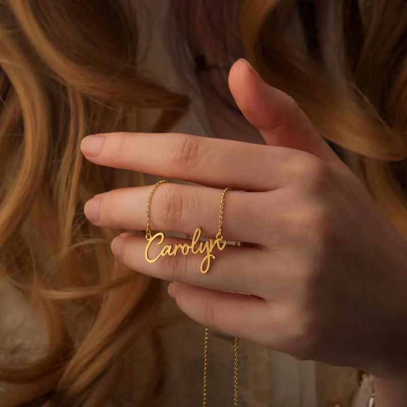 Custom 18K Gold Plated Name Necklace - Personalized Name Jewelry - Perfect Gift for Her -Handmade Jewelry Mother's Day Gift