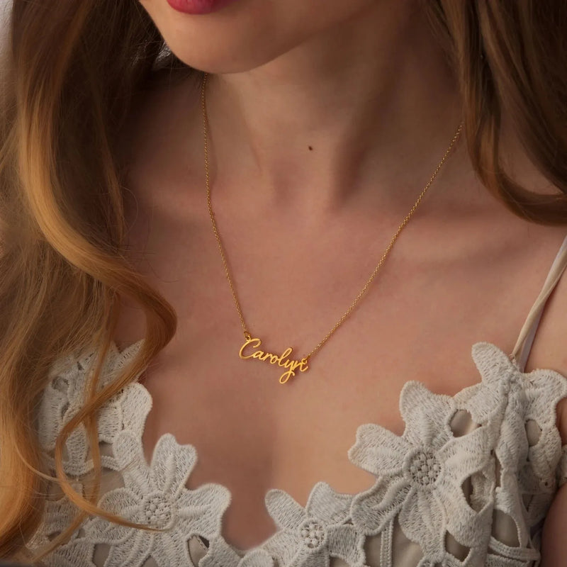 Custom 18K Gold Plated Name Necklace - Personalized Name Jewelry - Perfect Gift for Her -Handmade Jewelry Mother's Day Gift