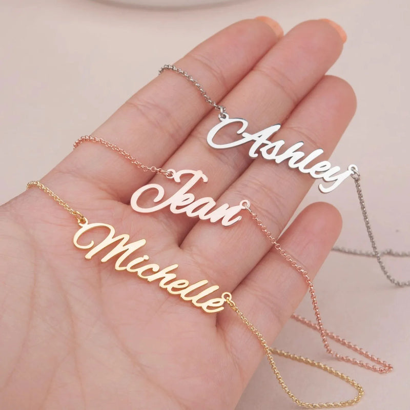 Custom 18K Gold Plated Name Necklace - Personalized Name Jewelry - Perfect Gift for Her -Handmade Jewelry Mother's Day Gift