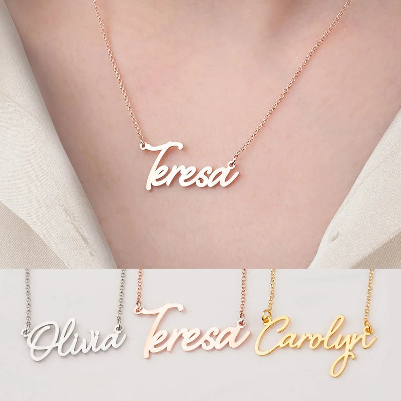 Custom 18K Gold Plated Name Necklace - Personalized Name Jewelry - Perfect Gift for Her -Handmade Jewelry Mother's Day Gift