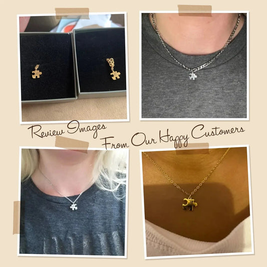Personalized Couples Gifts - Tiny Puzzle Piece Necklace - Couple Necklace Set - Matching Necklaces for Couples