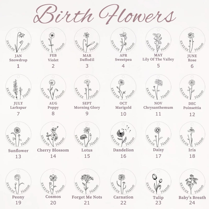 Keychain for Women - Sunflower Keychain Custom Keychain - Engraved Name and Birth Date Keychain - Baby's Breath Keychain Mom Gift