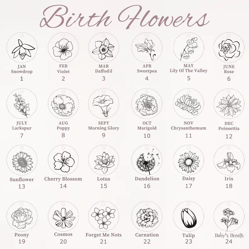 Friendship Bracelet with Small Flower Charms - Birth Flower Bracelet Personalized - Birth Flower Jewelry