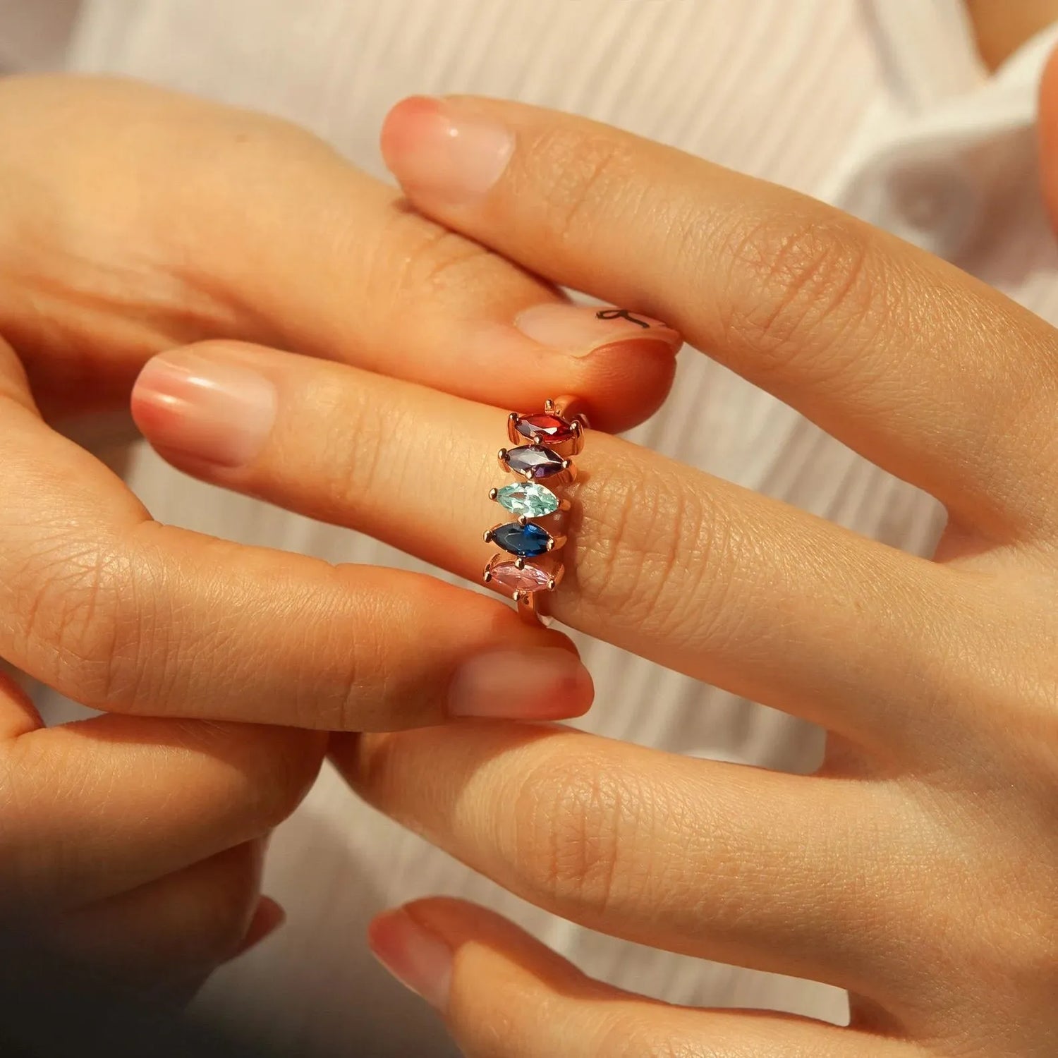 Mothers Ring with Birthstone 2, 3, 4 , 5 Stones - Custom Multi-stone Rings - Family Birthstone Ring Grandmother Ring - Mothers Day Gifts