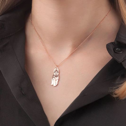 Pet Photo Necklace - Pet Portrait Custom from Photo - Personalized Cat Pendant Necklace - Pet Memorial Jewelry - Pet Lover Gifts