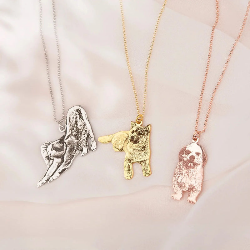 Pet Photo Necklace - Pet Portrait Custom from Photo - Personalized Cat Pendant Necklace - Pet Memorial Jewelry - Pet Lover Gifts