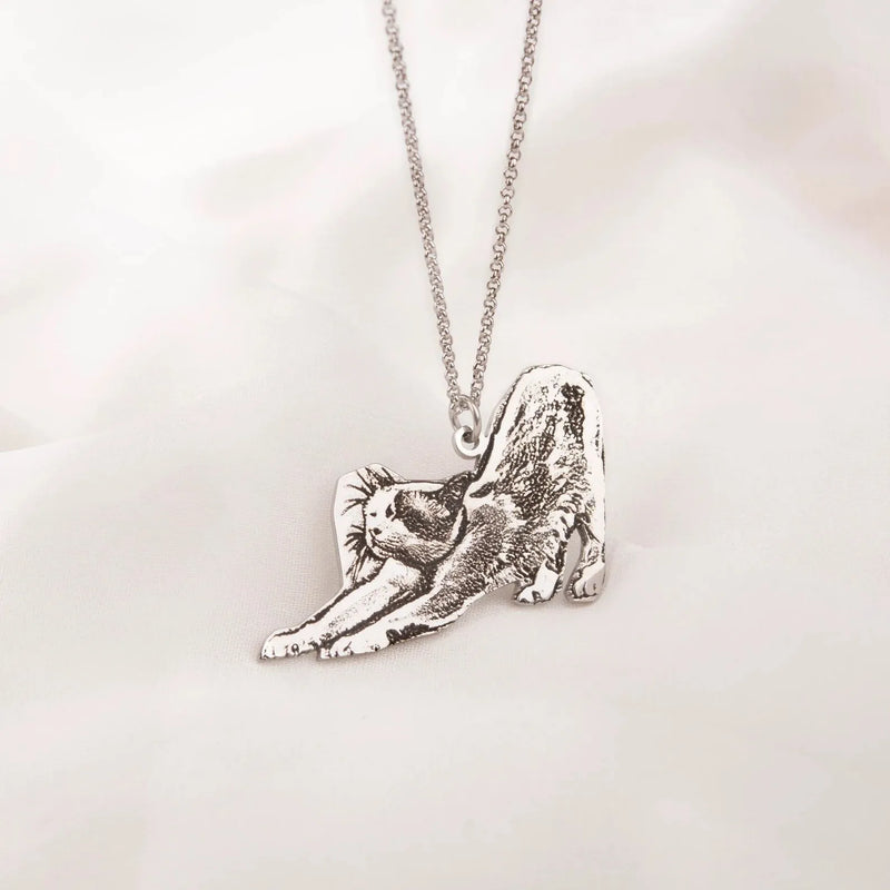 Pet Photo Necklace - Pet Portrait Custom from Photo - Personalized Cat Pendant Necklace - Pet Memorial Jewelry - Pet Lover Gifts
