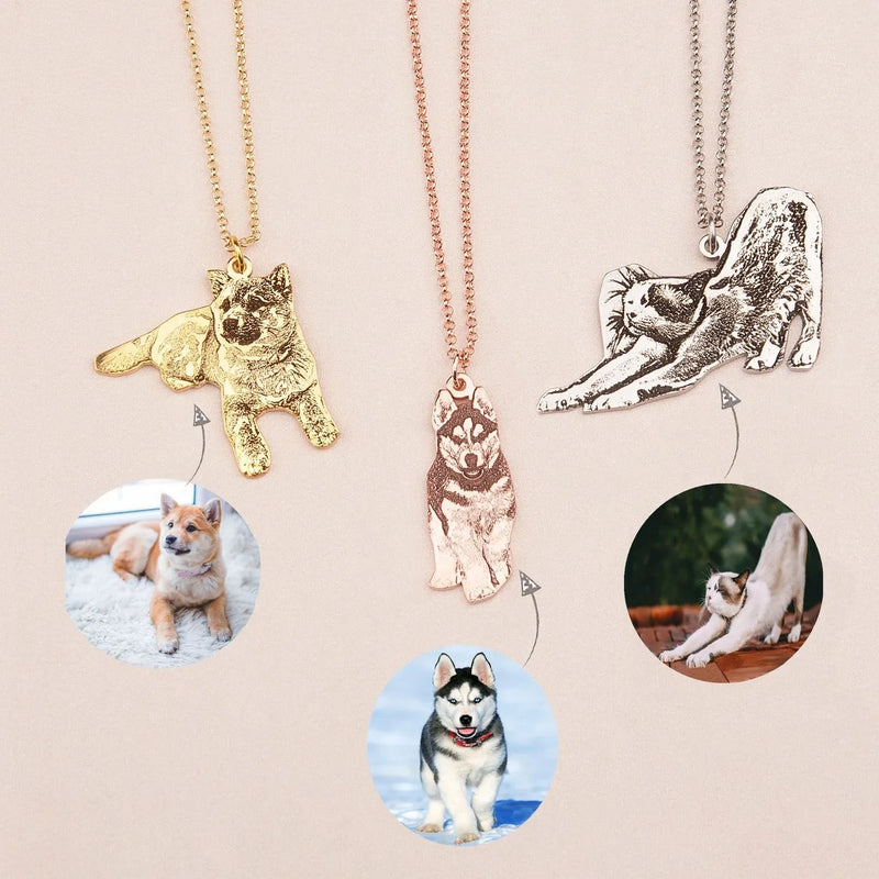 Pet Photo Necklace - Pet Portrait Custom from Photo - Personalized Cat Pendant Necklace - Pet Memorial Jewelry - Pet Lover Gifts