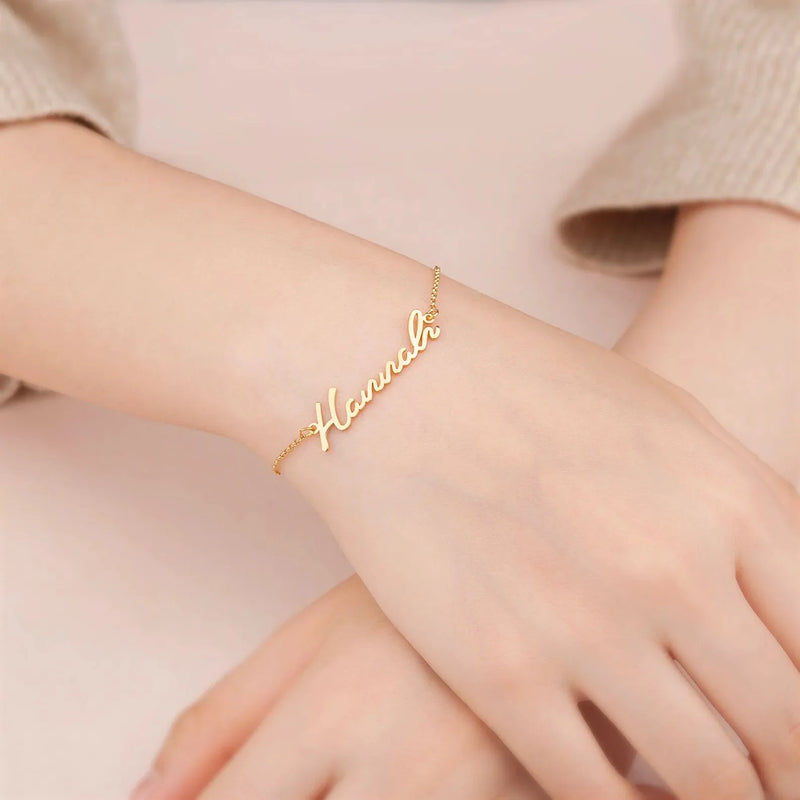Name Bracelet - Personalized Name Bracelet - Name Bracelet for Women Sterling Silver - Handmade Jewelry - Mothers Day Gifts
