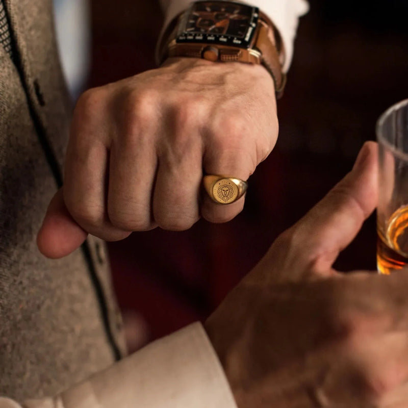 Zodiac Ring - Signet Ring Men - Zodiac Signet Ring in Silver, Gold, Rose Gold - Scorpio Ring Personalized Birthday Gift for Boyfriend