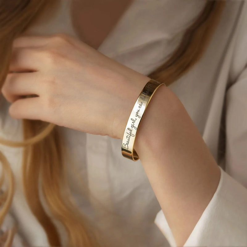 Mothers Day Jewelry - Cuff Bracelets Engraved - Custom Bracelet 925 Sterling Silver - Personalized Bangle - Bangle Bracelet for Women