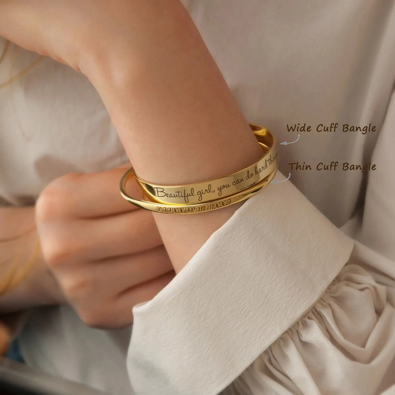 Mothers Day Jewelry - Cuff Bracelets Engraved - Custom Bracelet 925 Sterling Silver - Personalized Bangle - Bangle Bracelet for Women