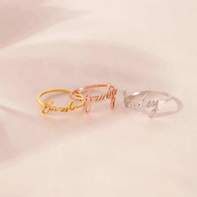 New Mom Gift - Custom Baby Name Ring Sterling Silver - Dainty Name Ring - Personalized Ring - Mothers Day Jewelry Gift For Mom