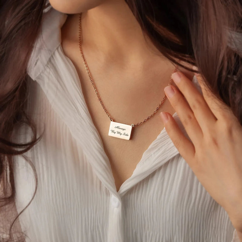 Locket Necklace with Engraving - Hidden Drawer Picture Necklace - Dog Necklace Pet Memorial Jewelry - Secret Photo Necklace Personalized