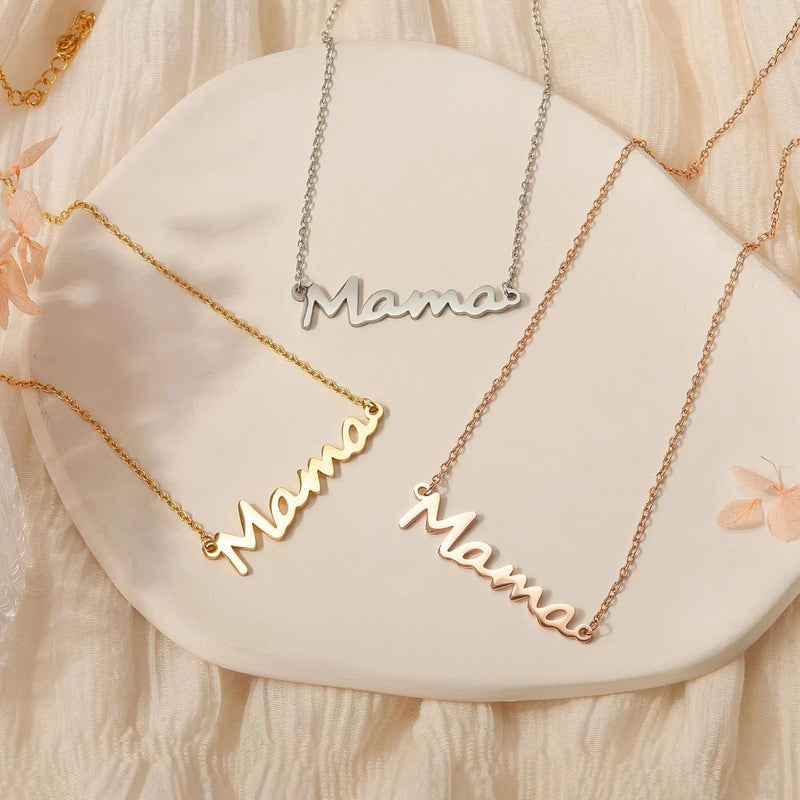 Mama Necklace Handmade Personalized Gift from Daughter - Mom Necklace in Gold, Rose Gold Minimalist Jewelry - Mother in Law Gifts