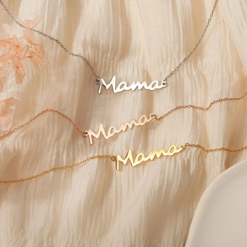 Mama Necklace Handmade Personalized Gift from Daughter - Mom Necklace in Gold, Rose Gold Minimalist Jewelry - Mother in Law Gifts
