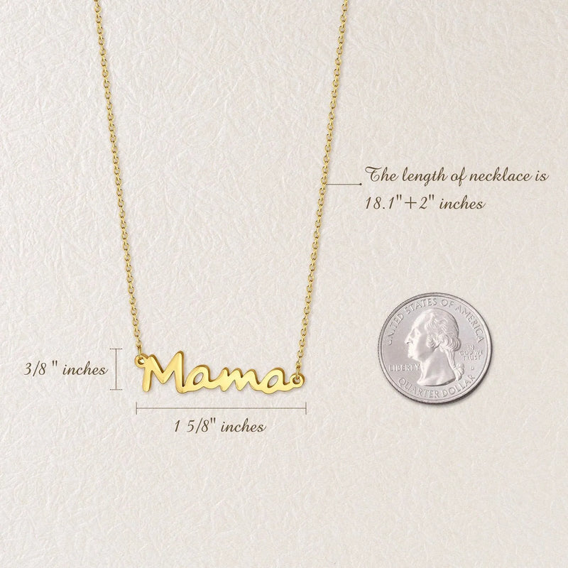 Mama Necklace Handmade Personalized Gift from Daughter - Mom Necklace in Gold, Rose Gold Minimalist Jewelry - Mother in Law Gifts