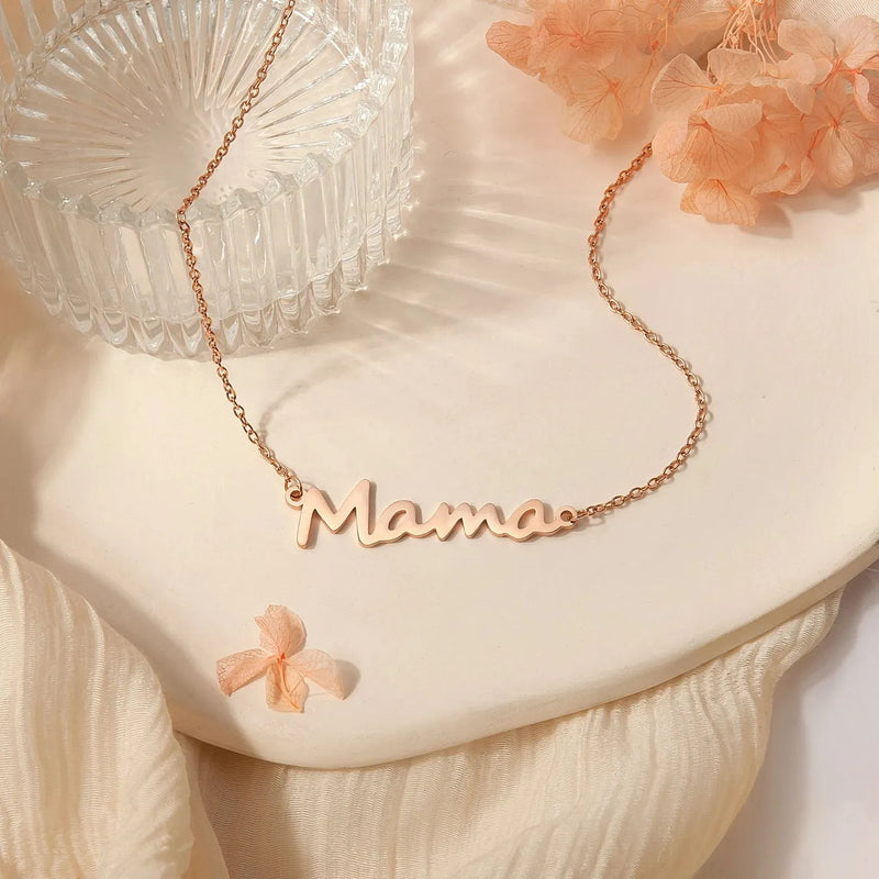 Mama Necklace Handmade Personalized Gift from Daughter - Mom Necklace in Gold, Rose Gold Minimalist Jewelry - Mother in Law Gifts