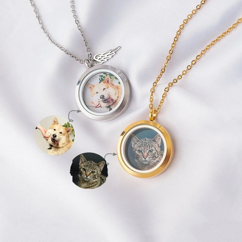 Gifts for Grandma - Pets Locket Necklace - Locket Necklace With Photo - Locket Necklace Personalized - Dog Memorial Gift