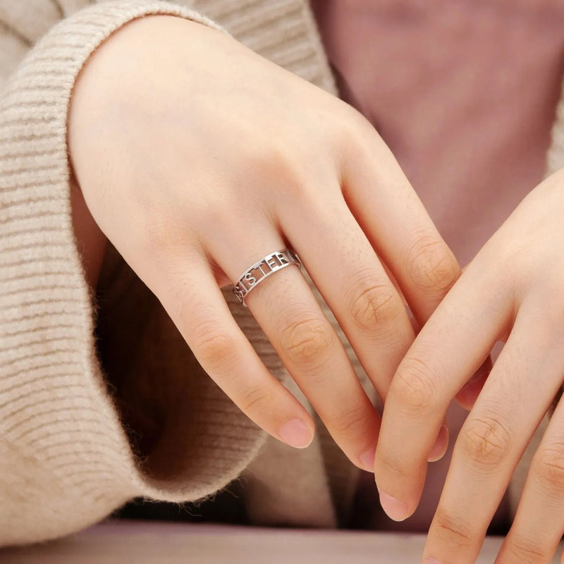 Personalized Ring - 925 Sterling Silver Ring - Cutout Date Rings - Roman Numerals Ring Minimalist Jewelry - Gifts for Sister