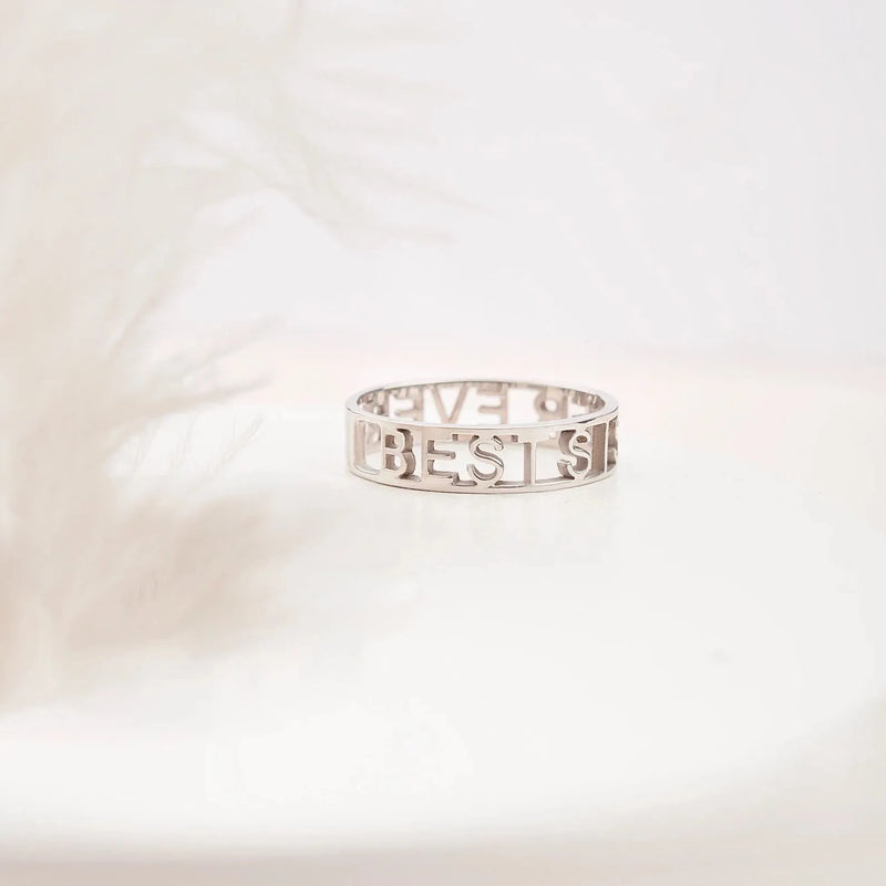 Personalized Ring - 925 Sterling Silver Ring - Cutout Date Rings - Roman Numerals Ring Minimalist Jewelry - Gifts for Sister