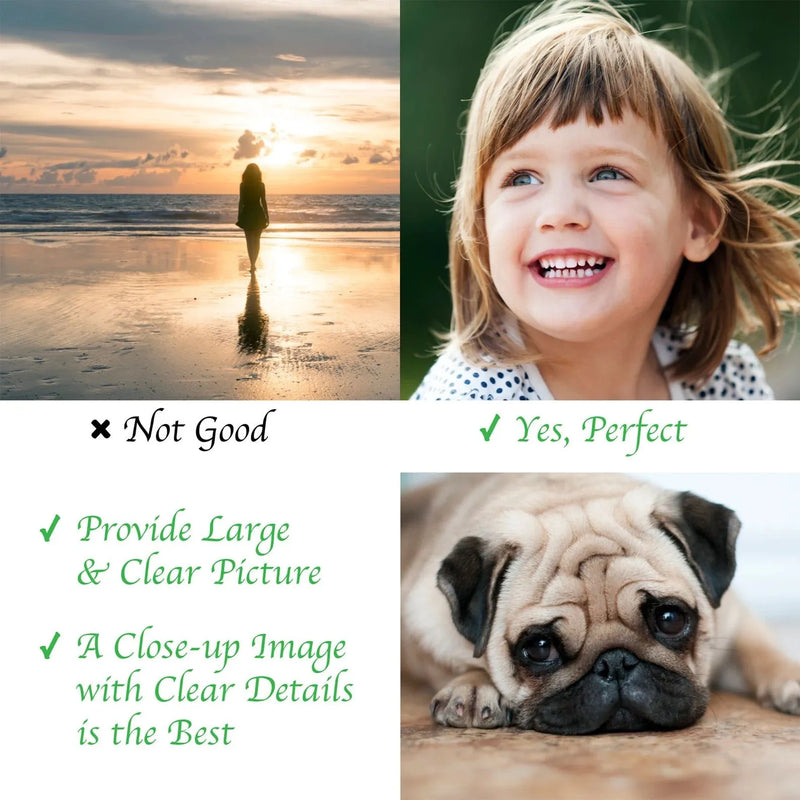 Pet Necklace For Women - Engraved Dog Cat Photo Necklace - Pet Memorial Necklace Gifts for Dog Mom - Pet Portrait Necklace with Birthstone