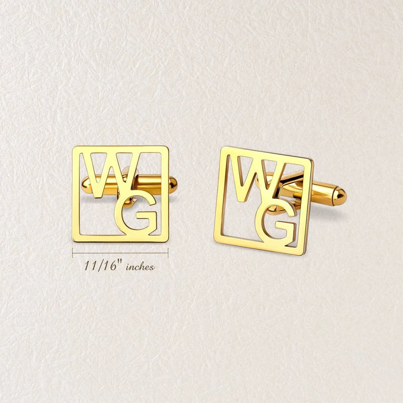 Custom Initial Cufflinks for Men - Name Cufflinks - Stainless Steel Cufflinks - Personalized Cufflinks for Him - Gift For Dad