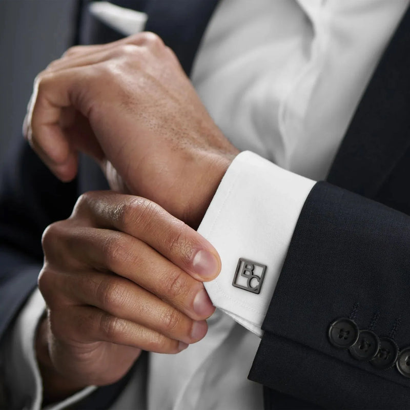 Custom Initial Cufflinks for Men - Name Cufflinks - Stainless Steel Cufflinks - Personalized Cufflinks for Him - Gift For Dad