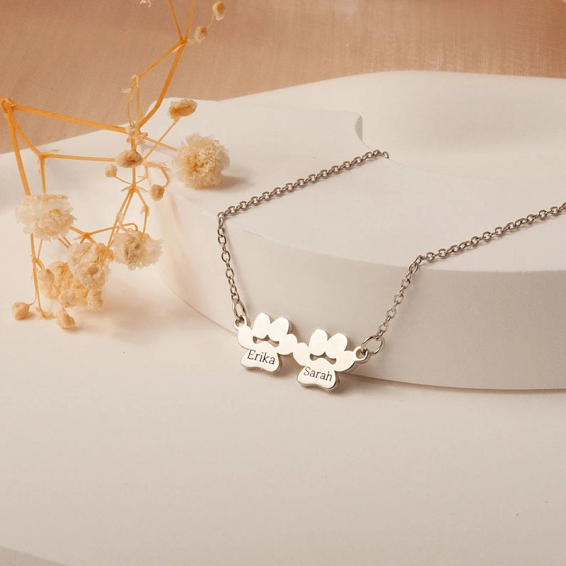 Personalized Paw Print Necklace - Mini Paw Print Name Necklace 925 Sterling Silver - Custom Pet Name Necklace - Mothers Day Gift for Dog Mom