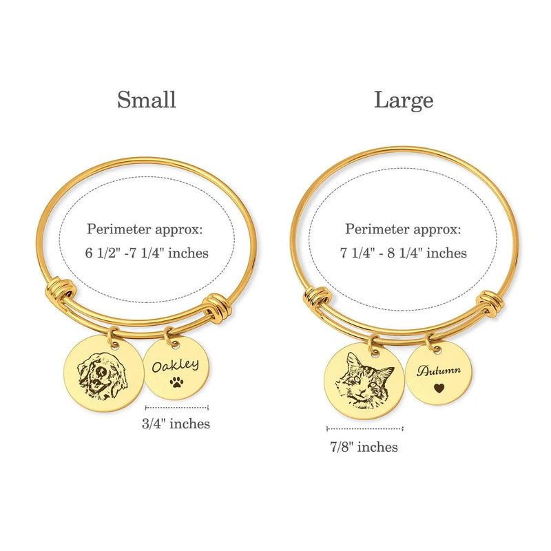 Dog Bracelet with Birthstone Charm - Custom Pet Portrait Bracelet Women Pet Memorial Gift - Dog Memorial Bracelet - Personalized Jewelry