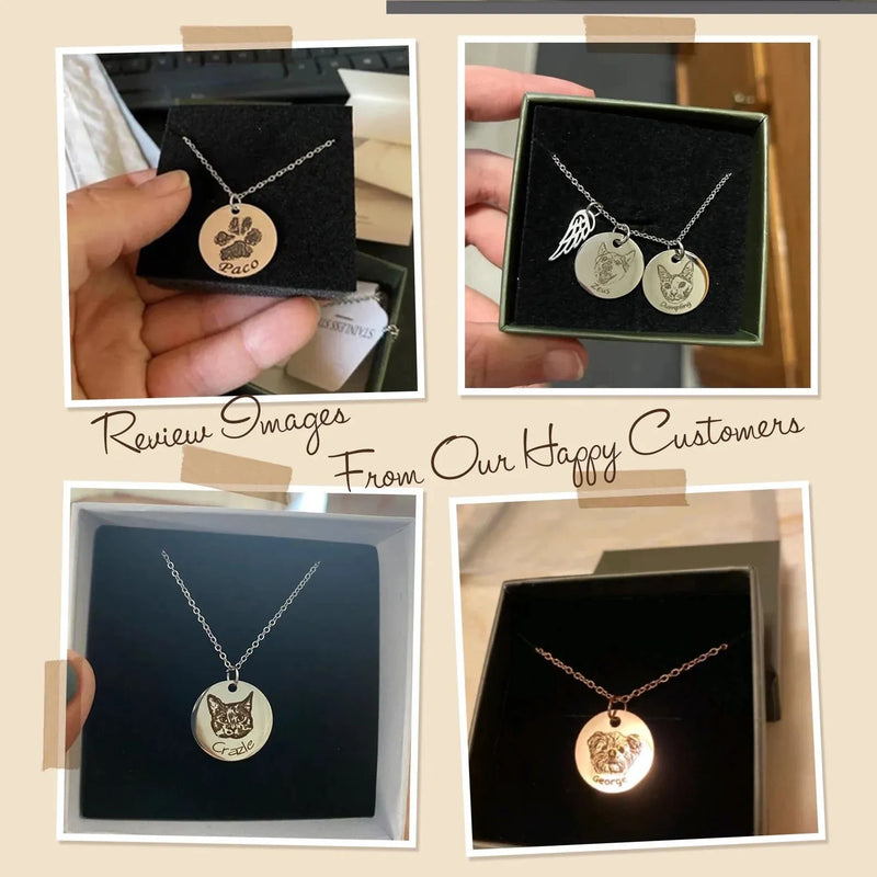 Personalized Dog Necklace for Woman - Pet Portrait Custom -Memorial Gift for Dog Mom -Mothers Day Pet Mom Gift -Cat Memorial Jewelry for Her