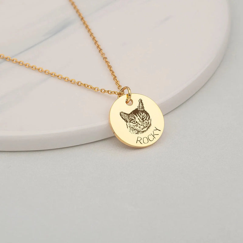 Personalized Dog Necklace for Woman - Pet Portrait Custom -Memorial Gift for Dog Mom -Mothers Day Pet Mom Gift -Cat Memorial Jewelry for Her
