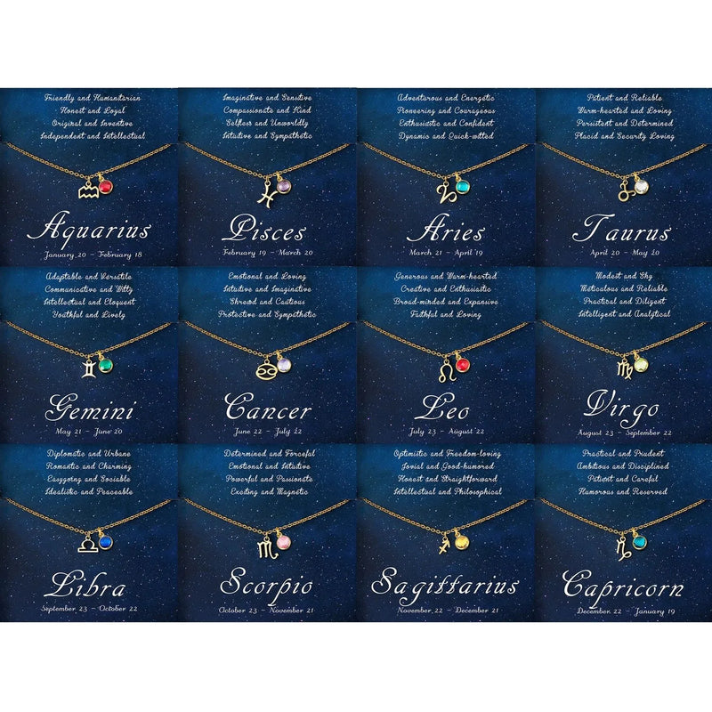 Zodiac Bracelet for Women - Constellation Bracelet - Custom Birthstone Bracelet - Pisces Layered Bracelet with Constellation Card