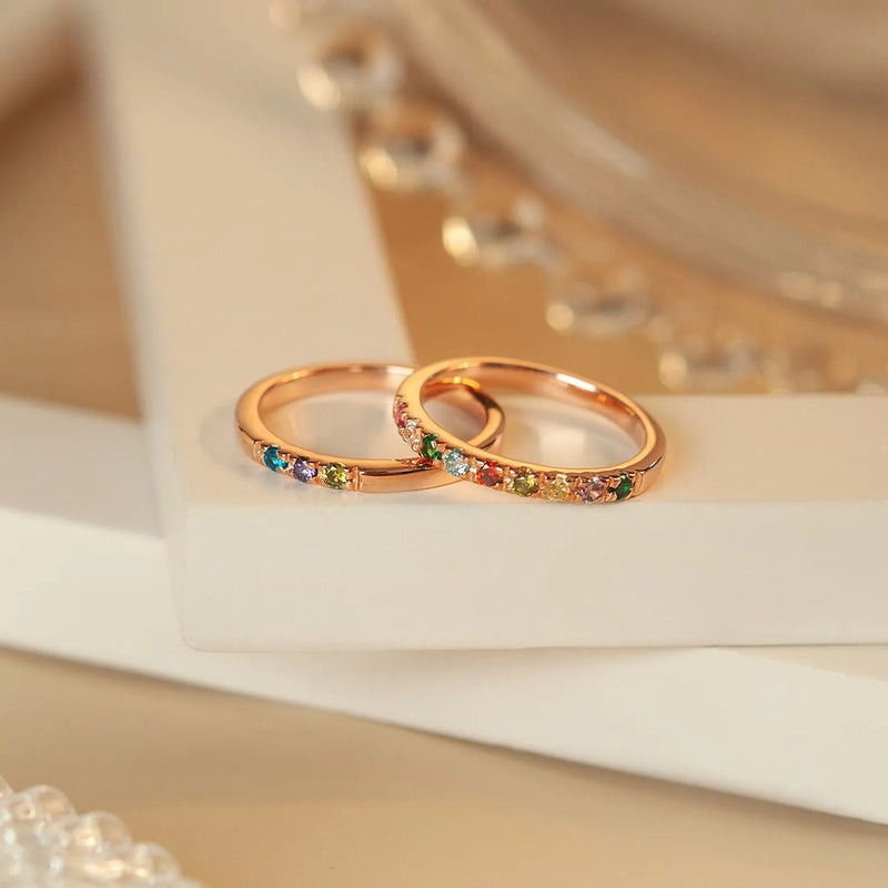 Rings for Women - Birthstone Ring Gold - Dainty Birthstone Ring - Family Birthstone Mothers Ring - Personalized Mothers Day Gifts