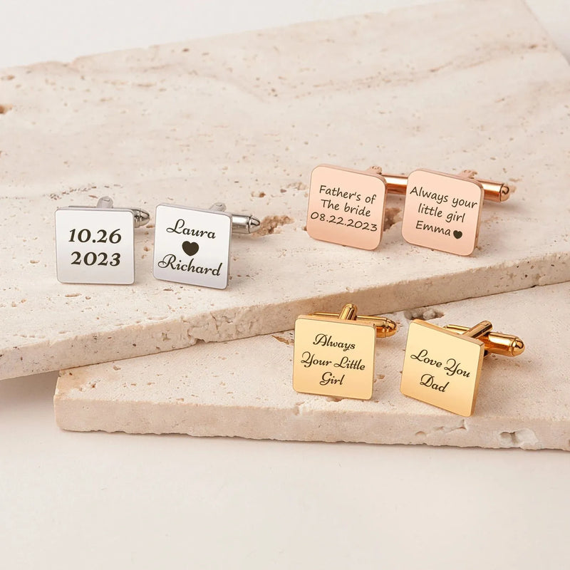 Father of the Bride Gift - Engraved Cufflinks - Cufflinks for Father - Personalized Custom Cufflinks - Always Your Little Girl Cufflinks