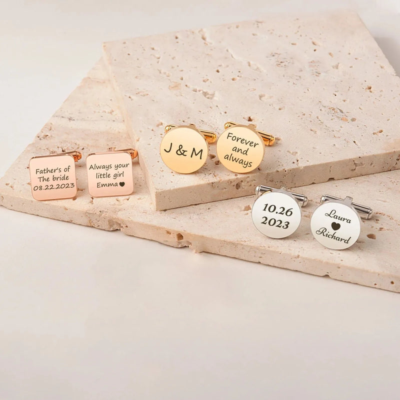 Father of the Bride Gift - Engraved Cufflinks - Cufflinks for Father - Personalized Custom Cufflinks - Always Your Little Girl Cufflinks