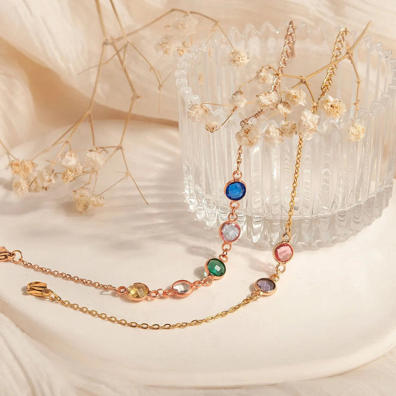 Family Birthstone Bracelet - Mom Bracelet Personalized Birthstone Jewelry - Charm Bracelet Handmade Jewelry Personalized Mothers Day Gifts