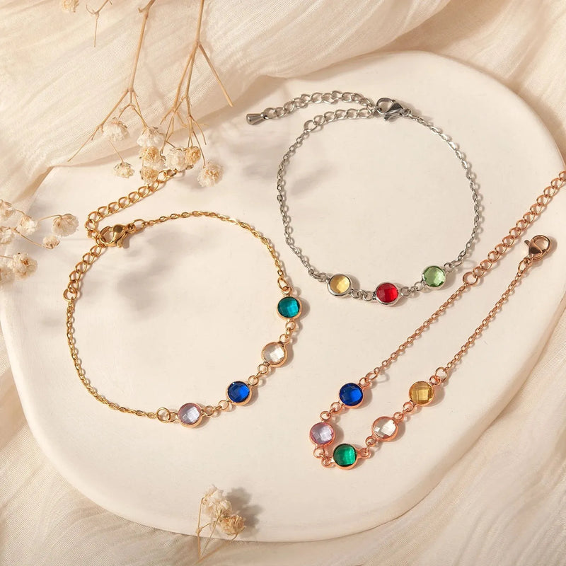 Family Birthstone Bracelet - Mom Bracelet Personalized Birthstone Jewelry - Charm Bracelet Handmade Jewelry Personalized Mothers Day Gifts