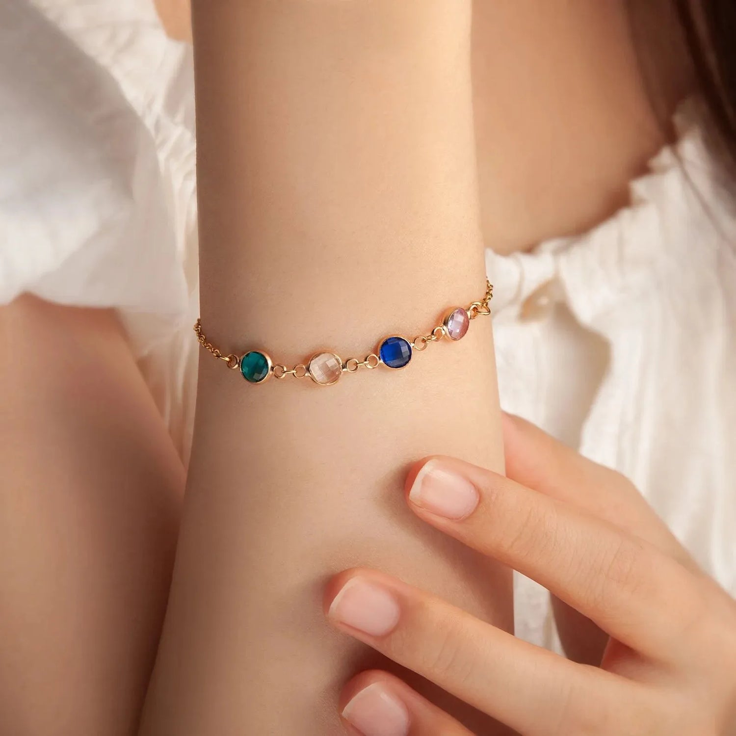 Family Birthstone Bracelet - Mom Bracelet Personalized Birthstone Jewelry - Charm Bracelet Handmade Jewelry Personalized Mothers Day Gifts