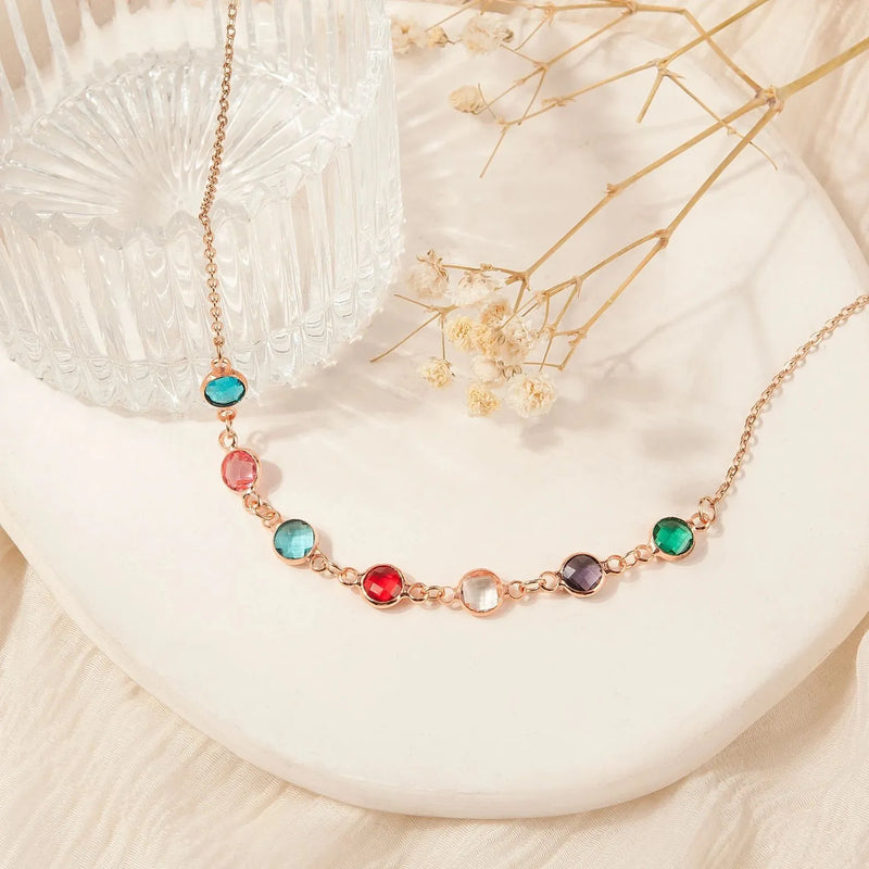 Grandma Necklace - Family Birthstone Necklace Custom - Personalized Mothers Day Jewelry Grandma Gift - Multi-Birthstone Necklace Mothers Day