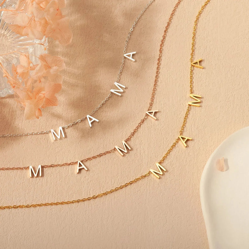 Mothers Day Gift for Mom from Kid - MAMA Necklace - Mama Letter Necklace - Dainty Mama Necklace in Silver, Gold, Rose Gold