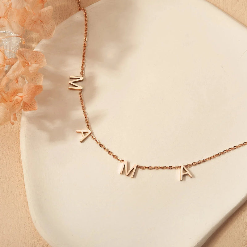 Mothers Day Gift for Mom from Kid - MAMA Necklace - Mama Letter Necklace - Dainty Mama Necklace in Silver, Gold, Rose Gold