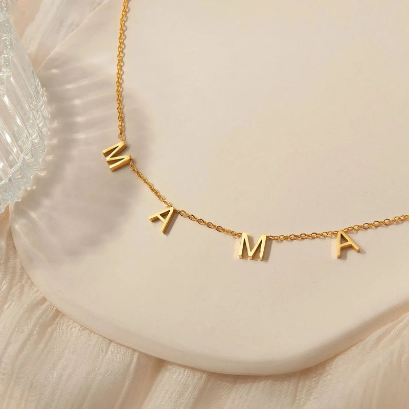 Mothers Day Gift for Mom from Kid - MAMA Necklace - Mama Letter Necklace - Dainty Mama Necklace in Silver, Gold, Rose Gold