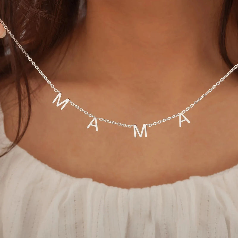 Mothers Day Gift for Mom from Kid - MAMA Necklace - Mama Letter Necklace - Dainty Mama Necklace in Silver, Gold, Rose Gold