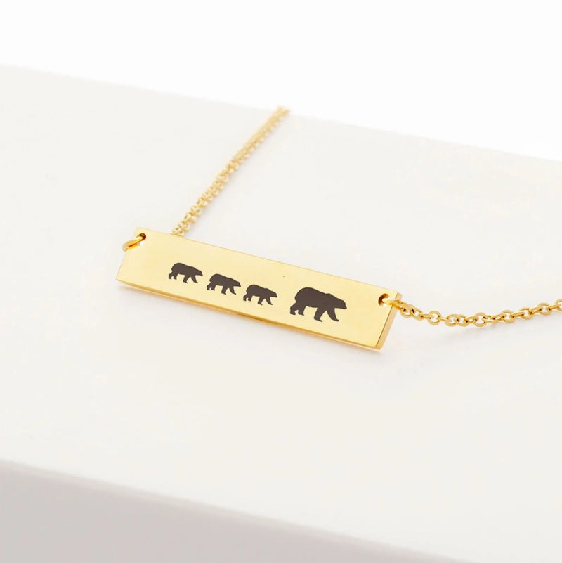 Custom Mama Bear Necklace - Personalized Mama Bear Necklace with Cubs - Mom Necklace First Mothers Day Gift - New Mom Gift