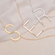 Sideways Initial Necklace Gold - Oversized Letter Sideways Necklace Engraved Name - Big Letter Necklace Engraved New Mom Gifts