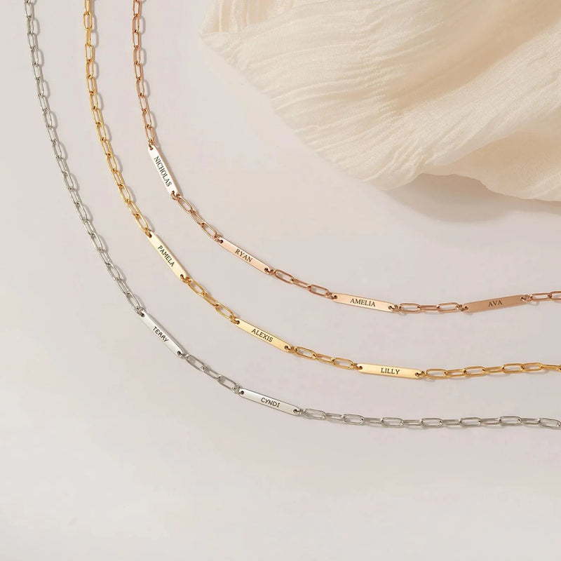 Mothers Day Gift for Grandma - Gold Paperclip Chain Necklace - Minimalist Custom Name Necklace - Personalized Jewelry Gift for Mom Necklace