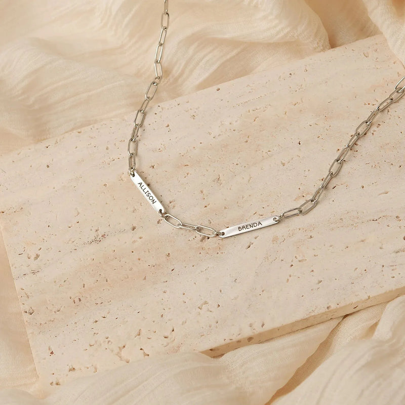 Mothers Day Gift for Grandma - Gold Paperclip Chain Necklace - Minimalist Custom Name Necklace - Personalized Jewelry Gift for Mom Necklace