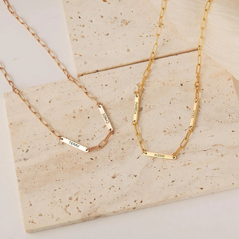 Mothers Day Gift for Grandma - Gold Paperclip Chain Necklace - Minimalist Custom Name Necklace - Personalized Jewelry Gift for Mom Necklace